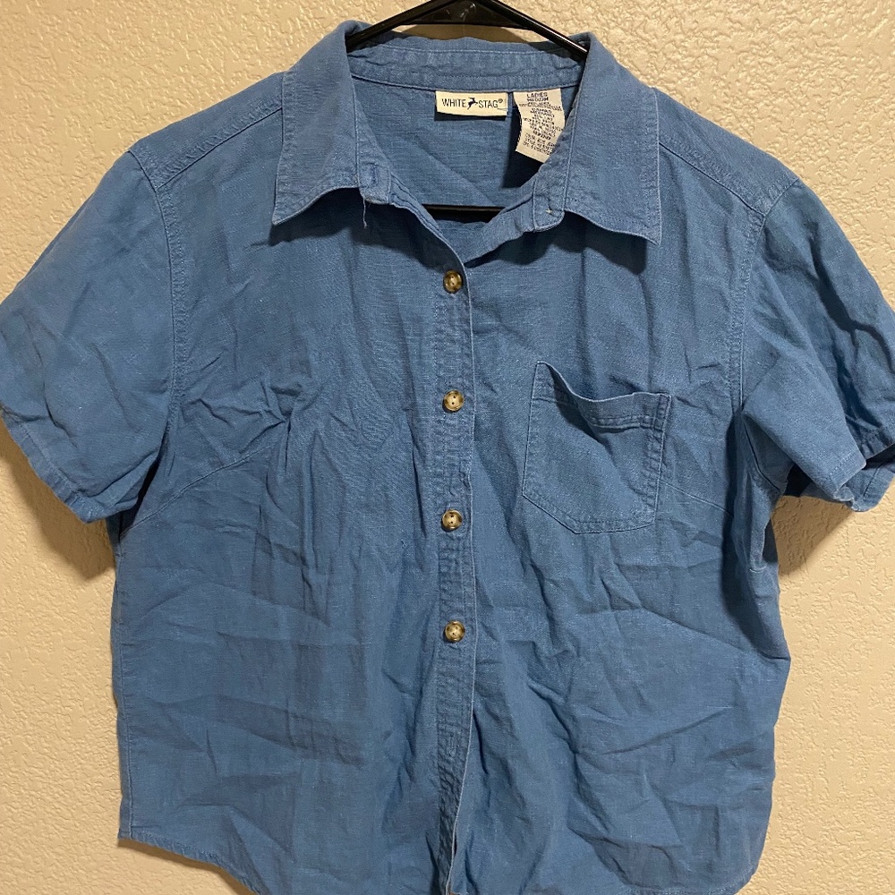 Linen blend top